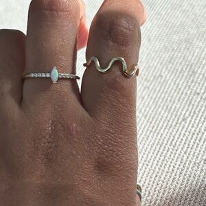 Adjustable Wave Ring in 14K Gold Plated Sterling Silver